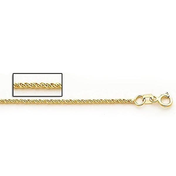 14K Yellow Gold 1.5mm Parrisan Wheat Chain
