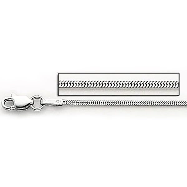 14K White Gold 1.0mm Round Snake