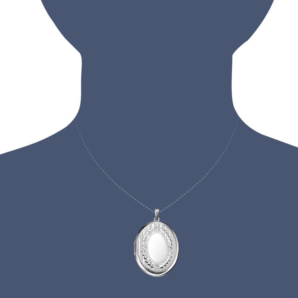 Sterling Silver Large Oval Photo Locket