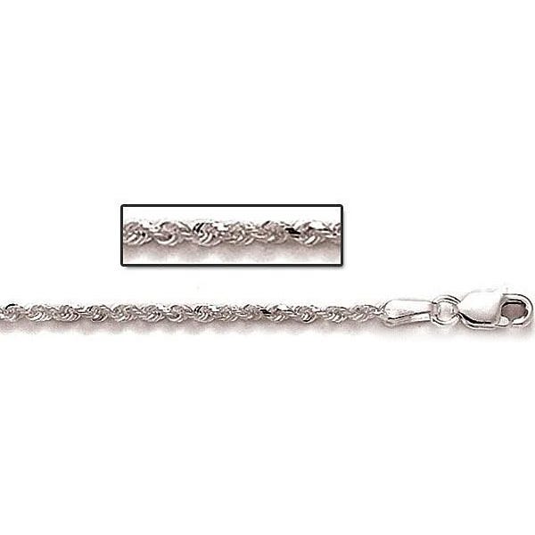 Sterling Silver 3mm Diamond Cut Rope Chain