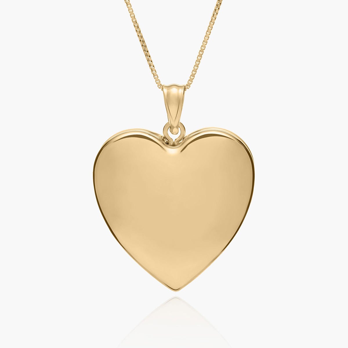 Solid 14k Yellow Gold Heart Photo Locket