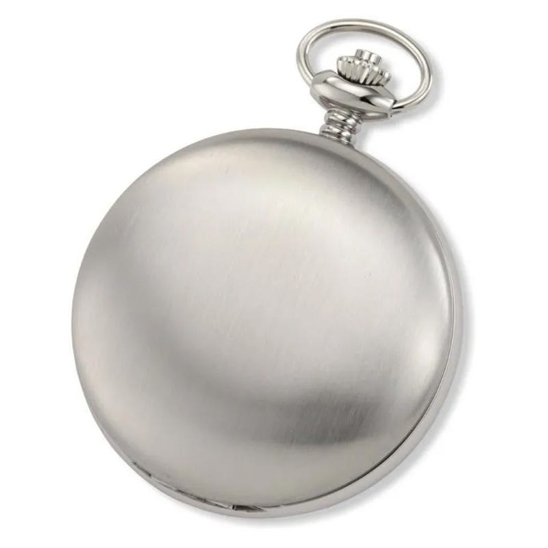 Charles-Hubert Paris Stainless Steel Satin Finish Hunter Case Mechanical Pocket Watch