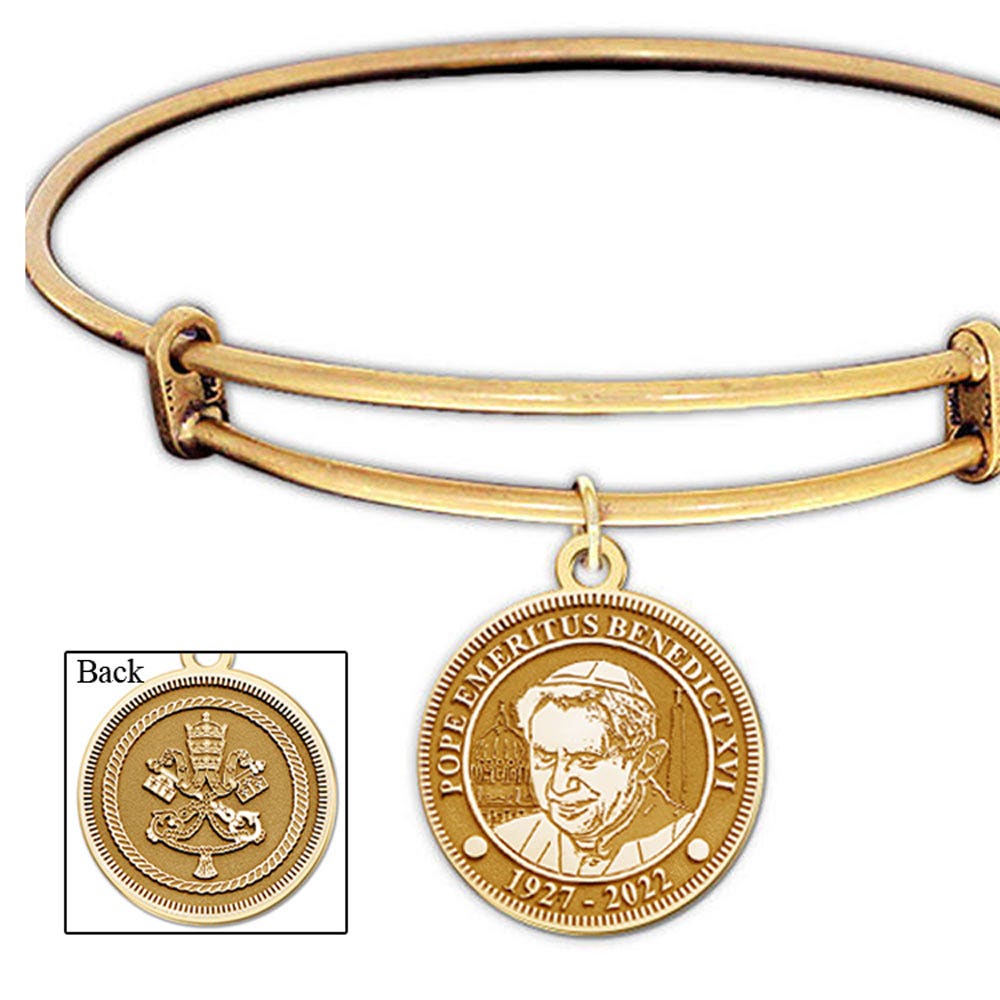 Pope Emeritus Benedict XVI Memorial Commemorative Double-Sided Religous Embossed Bracelet