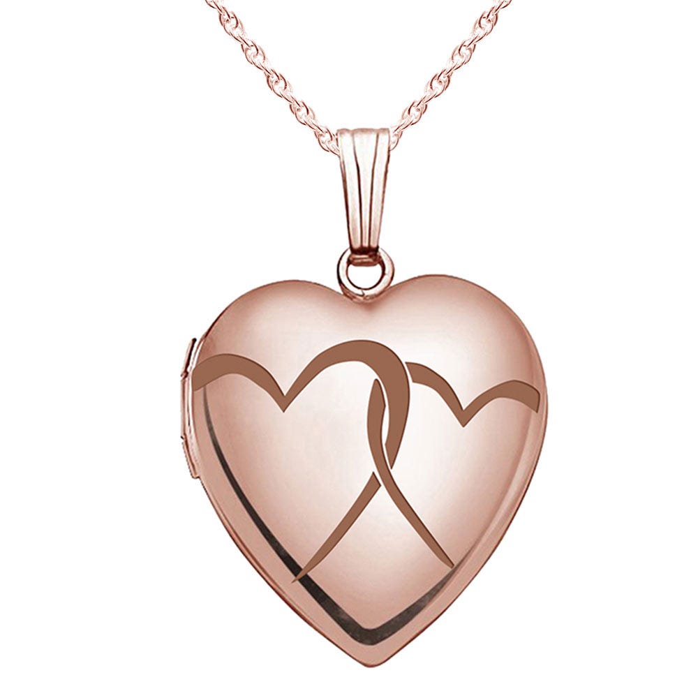 Rose Gold "Interlocking Hearts" Heart Locket