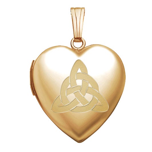 14K Yellow Gold "Sweetheart" Celtic Trinity Locket