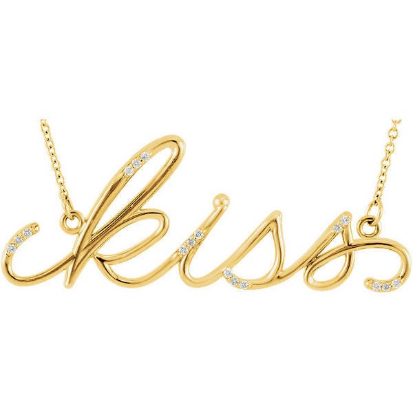 14K Gold "Kiss" Diamond necklace
