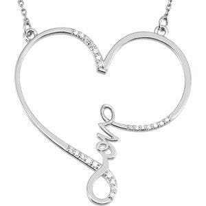 Heart Diamond "Love" Pendant