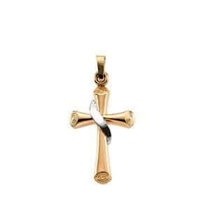 14K Two-Tone Gold CROSS PENDANT