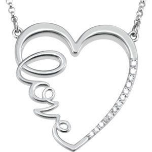 Heart Diamond "Love" Pendant