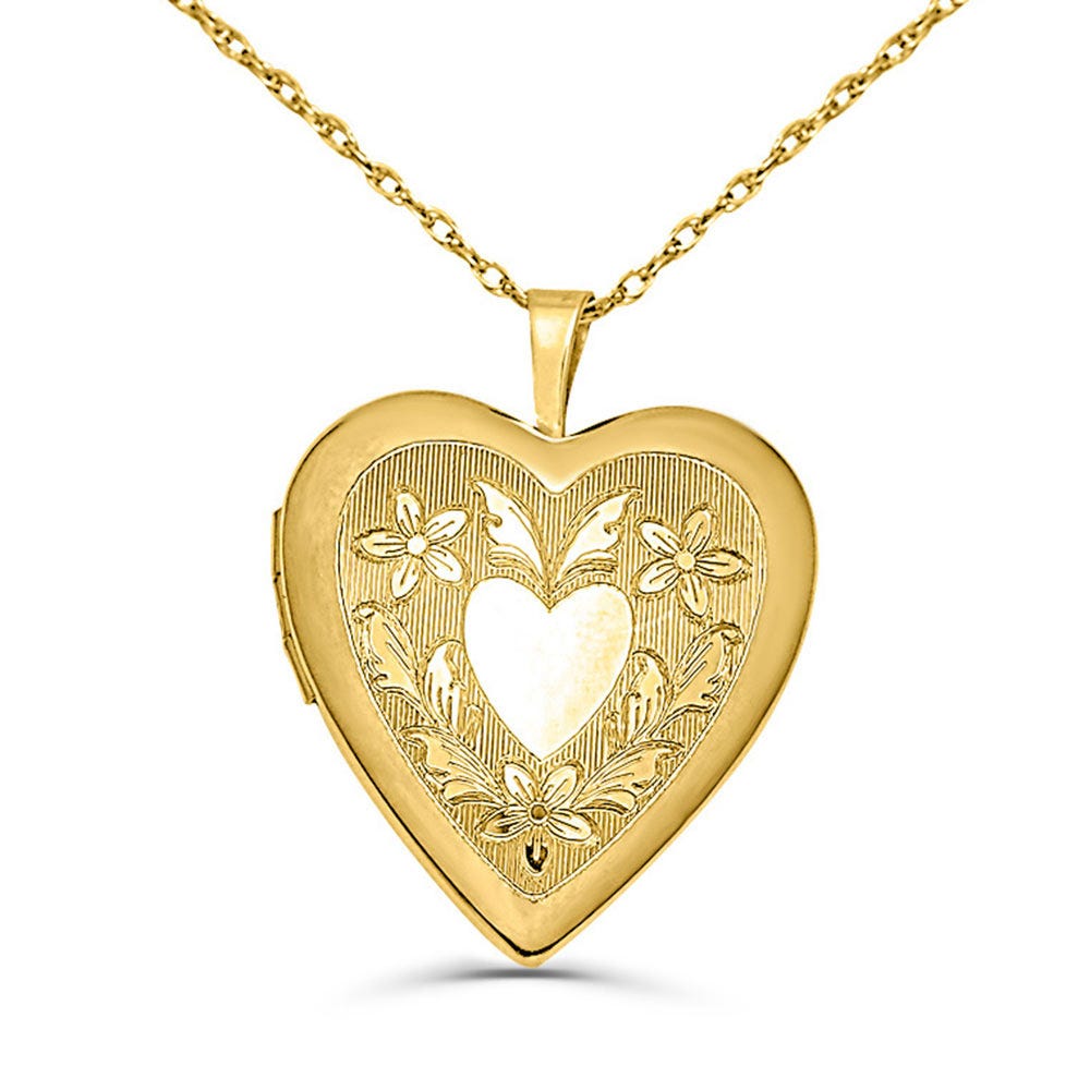 14k Gold Filled Love Heart Photo Locket - 3/4 inch x 3/4 inch
