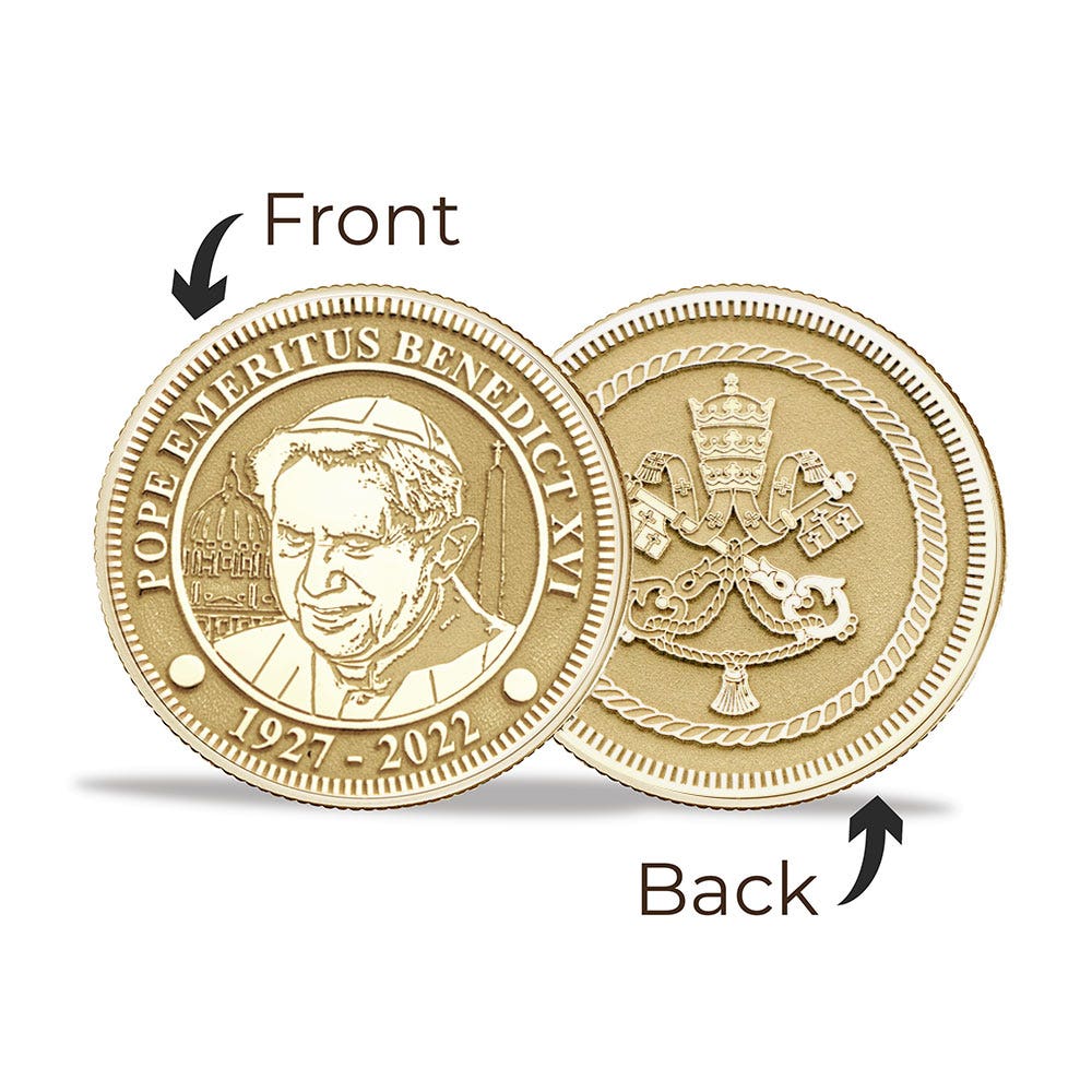 Pope Emeritus Benedict XVI Memorial Commemorative Pocket Coin / Keepsake