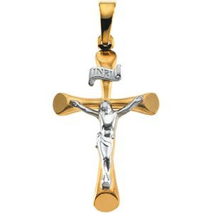 TWO-TONE CRUCIFIX PENDANT