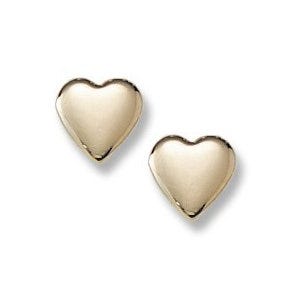 14K Yellow Gold Children's "Heart" Safety Back Earrings