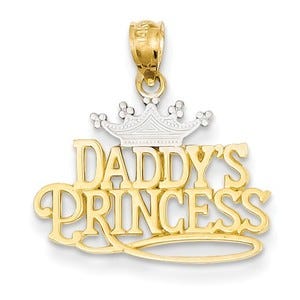 14k Two Tone Gold Daddy's Princess Pendant