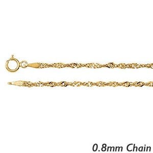 14K Yellow Gold 1.0mm Singapore Chain