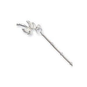 Sterling Silver Solid Polished Palm Tree Anklet
