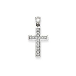 14k White Gold Cross Pendant