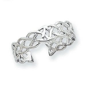 14k White Gold Celtic Knot Toe Ring
