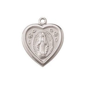 Sterling Silver Children's Heart Shaped Miraculous Medal