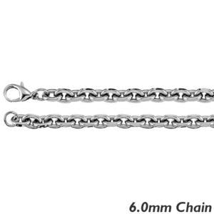 Sterling Silver 6.0mm Rolo Chain