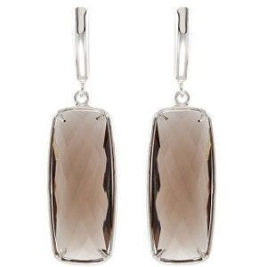 Genuine Smoky Quartz Lever Back Earrings