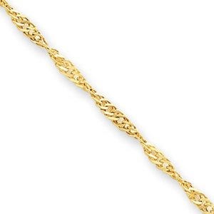 14k 3.00mm Singapore Anklet