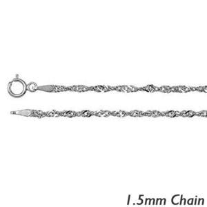 14K White Gold 1.5mm Singapore Chain