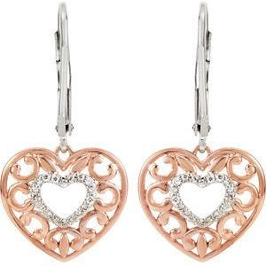 1/10 ct tw Diamond Lever Back Earrings