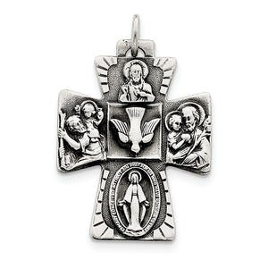 Sterling Silver Antiqued 4-way Medal