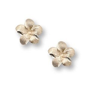 14K Yellow Gold Flower Children Post Earrings