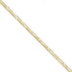 14k 3mm Concave Figaro Link Chain