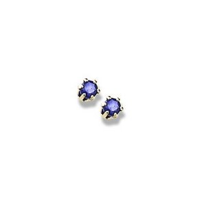 14K Yellow Gold Child's Genuine Sapphire Birthstone Stud Earrings