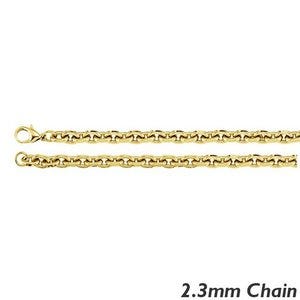 14K Yellow Gold 2.3 mm Rolo Chain