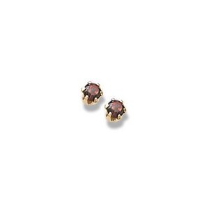 14K Yellow Gold Child's Genuine Garnet Birthstone Stud Earrings