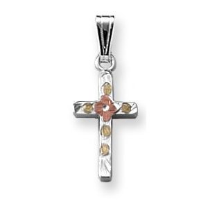 Sterling Silver Tri-Color Children's Cross