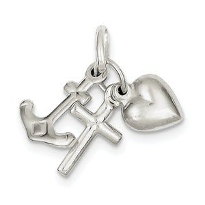 Sterling Silver Faith, Hope & Charity Charm