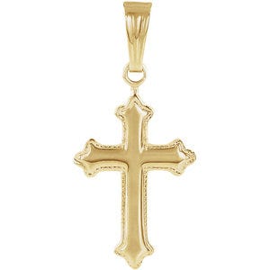 14k Yellow Gold High Polished Children's Cross Pendant
