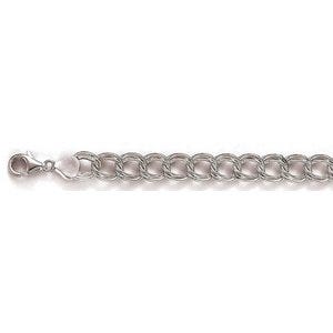 Sterling Silver Charm Bracelet 9.5 MM Thick