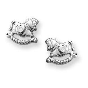 Sterling Silver Children's "Rocking Horse" Post Earrings
