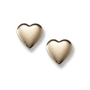 14K Yellow Gold Hearts Children Post Earrings