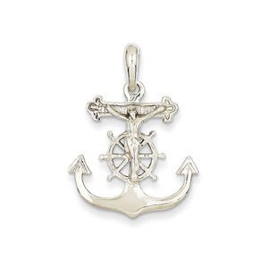 14k White Gold Mariner\'s Cross Pendant