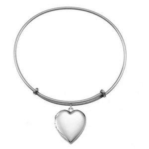 Expandable Bracelet w/ Sterling Silver Heart Photo Locket