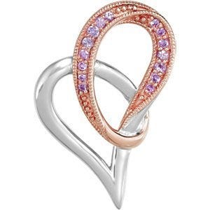 Genuine Pink Sapphire Heart Pendant
