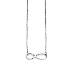 Stainless Steel Polished Horizontal Infinity Symbol Necklace w/ 20 Inch Chain