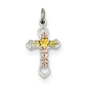 Sterling Silver Two Tone Children's Cross Pendant