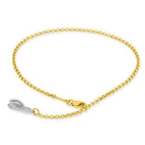 14k Two-Tone Adjustable Polished Flip-Flop Anklet