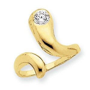 14k Yellow Gold CZ Toe Ring
