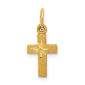 14k Tiny Cross Charm