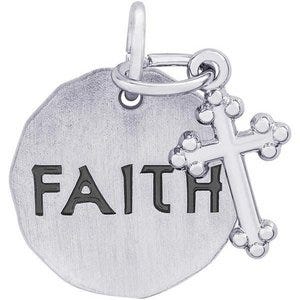 FAITH TAG W/CROSS ENGRAVABLE
