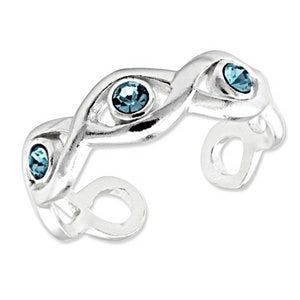 Sterling Silver Swarovski Crystal Toe Ring